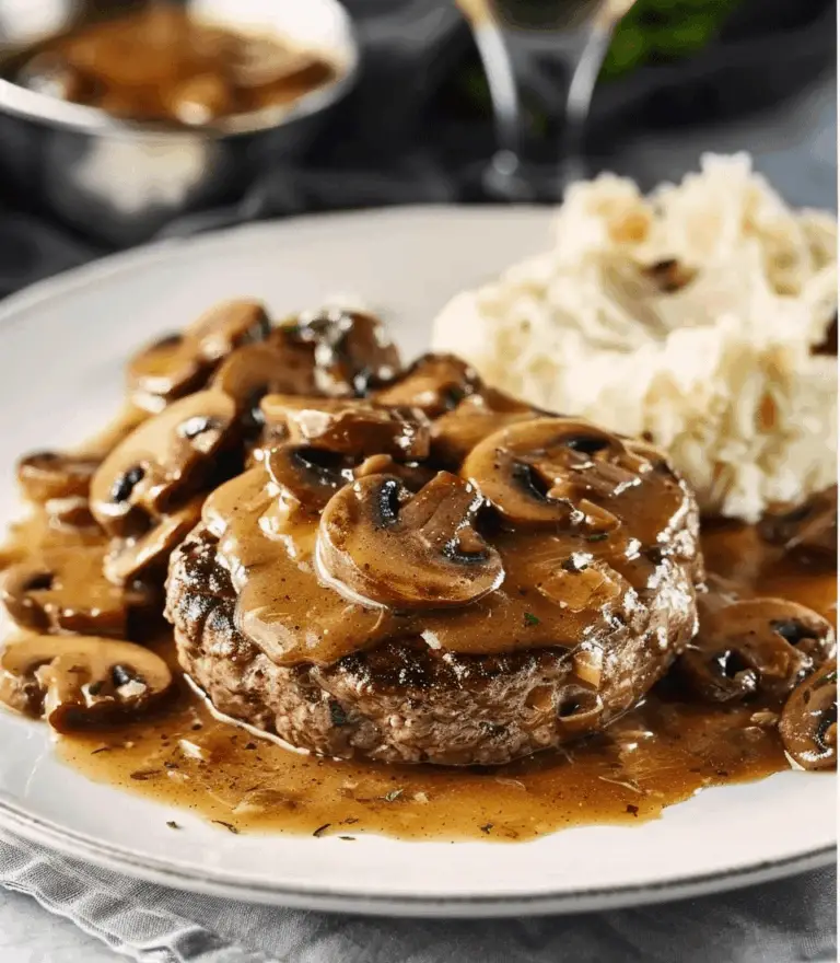 Hamburger Steak with Mushroom Gravy