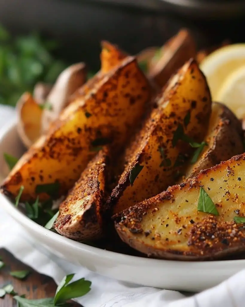 Crunchy Seasoned Baked Potato Wedges