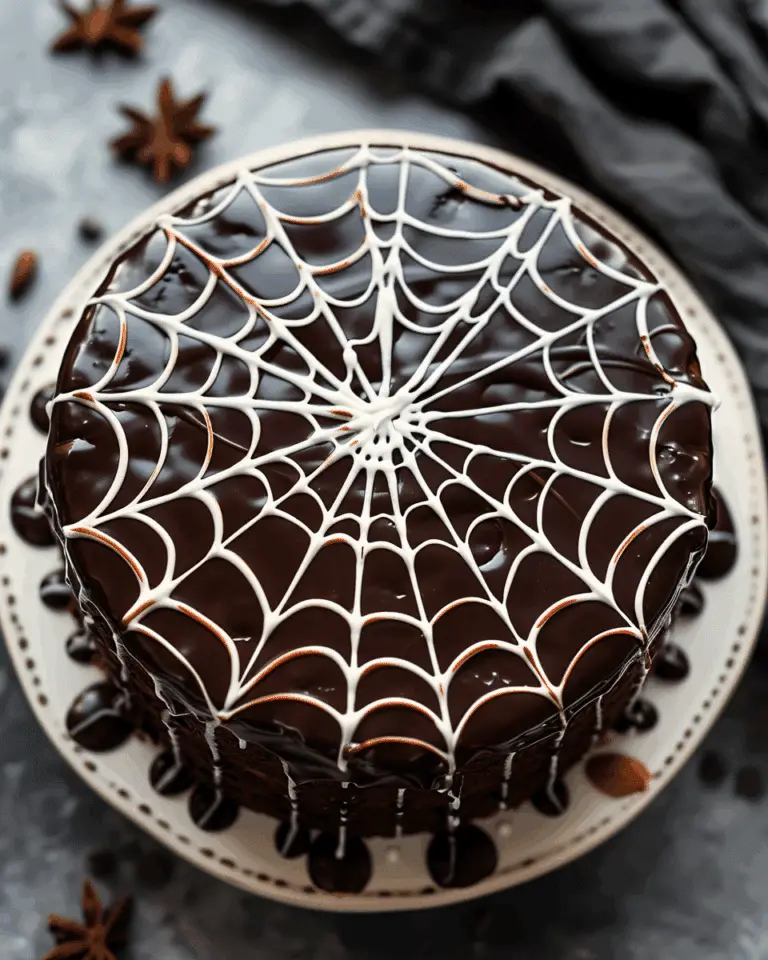 Spiderweb Chocolate Cake