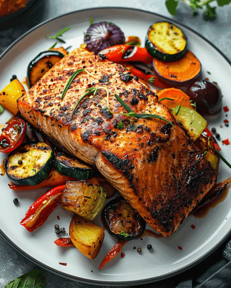 Blackened Salmon with Charred Vegetables