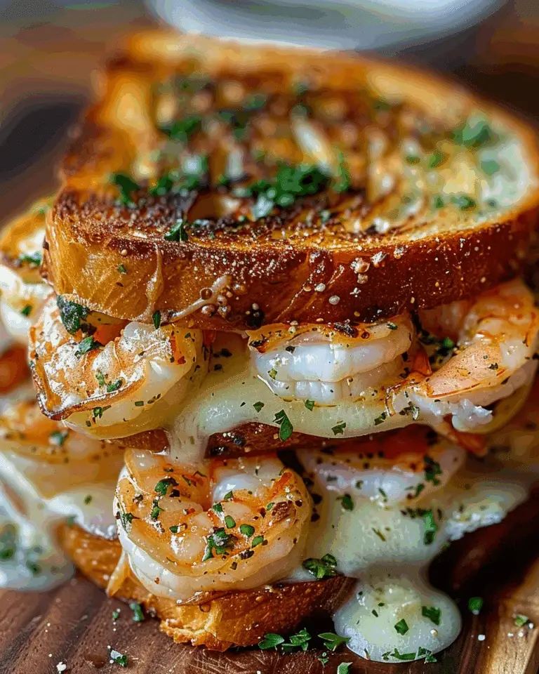 Ultimate Shrimp Grilled Cheese with Garlic Bread