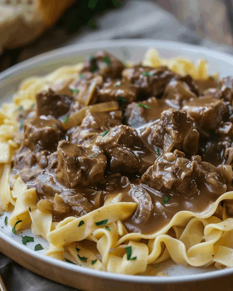 French Onion Beef and Noodles
