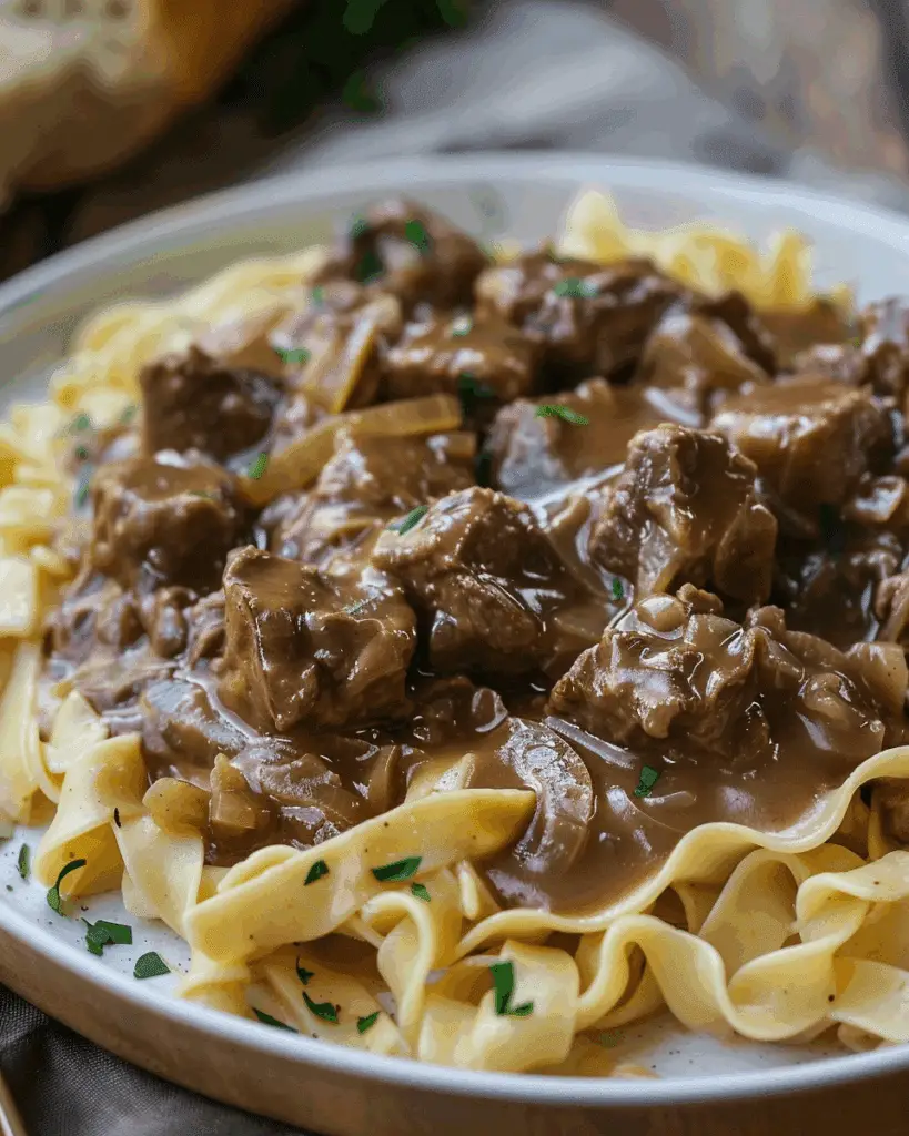 French Onion Beef and Noodles