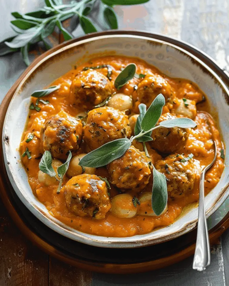 Turkey Meatballs in Pumpkin Sage Sauce
