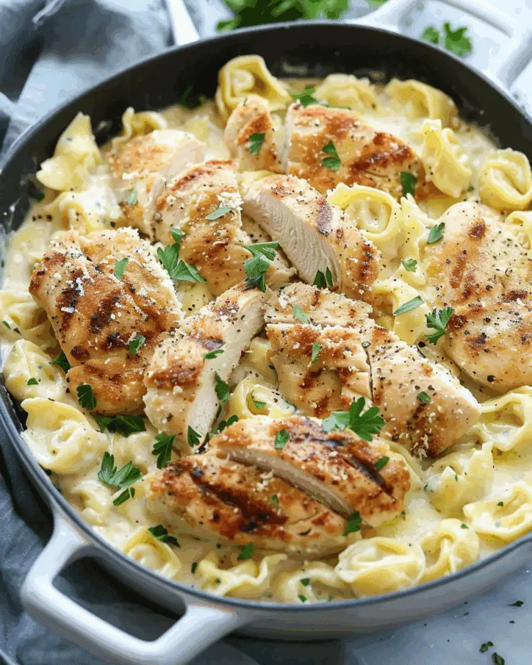 Asiago Tortellini Alfredo with Grilled Chicken