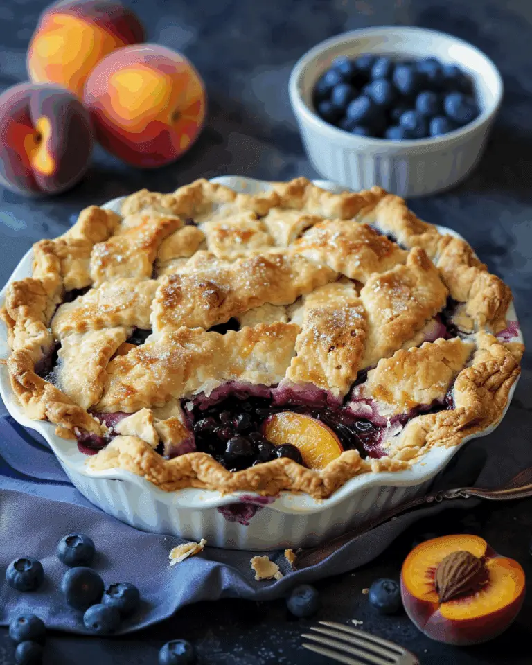 Peach and Blueberry Cobbler Pie