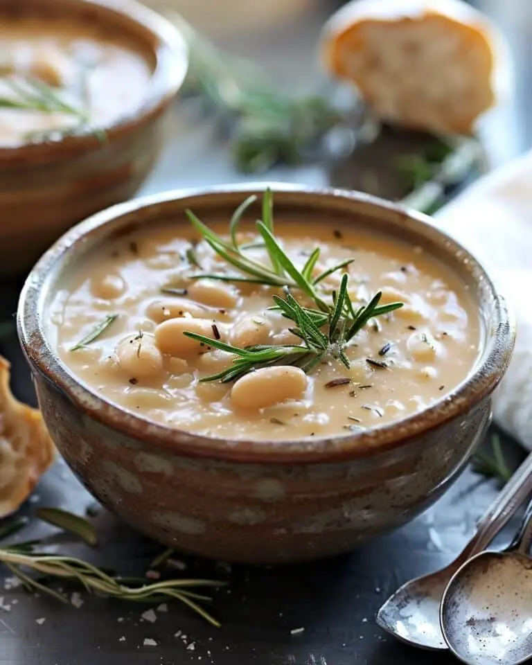 Roasted Garlic and Rosemary White Bean Soup