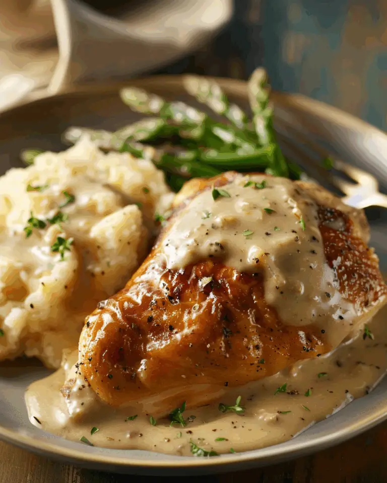 Chicken and Gravy Over Mashed Potatoes