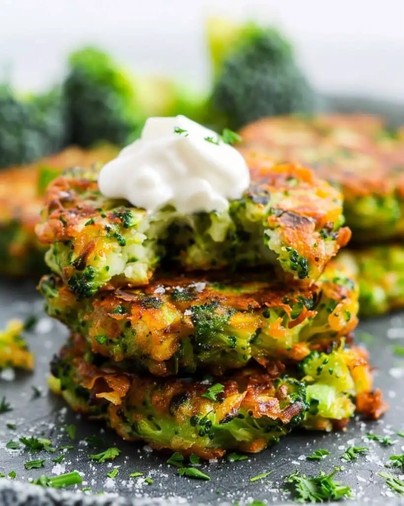 Cheesy Broccoli Fritters Snack