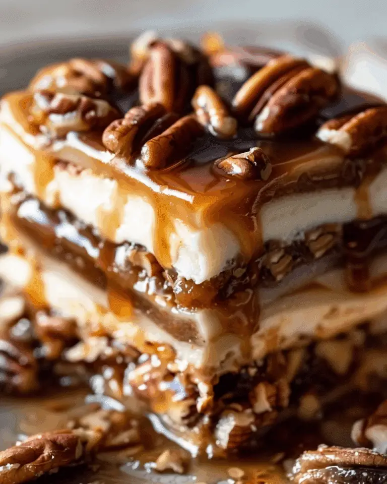 Easy Caramel Pecan Pie Lasagna