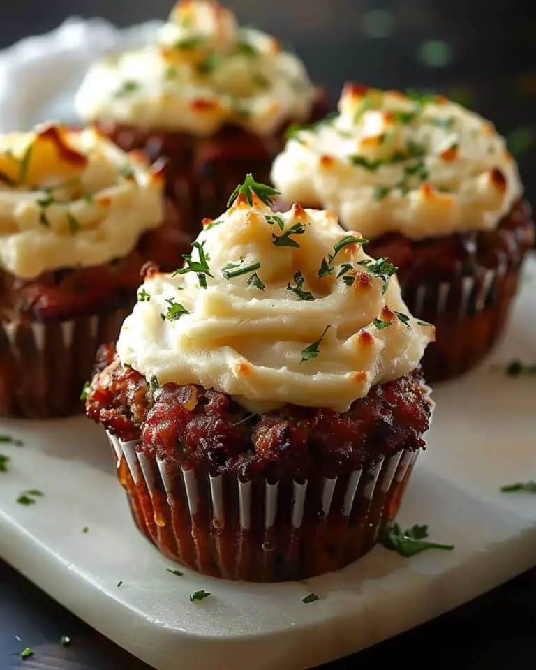 Mini Meatloaf Muffins with Mashed Potato Frosting