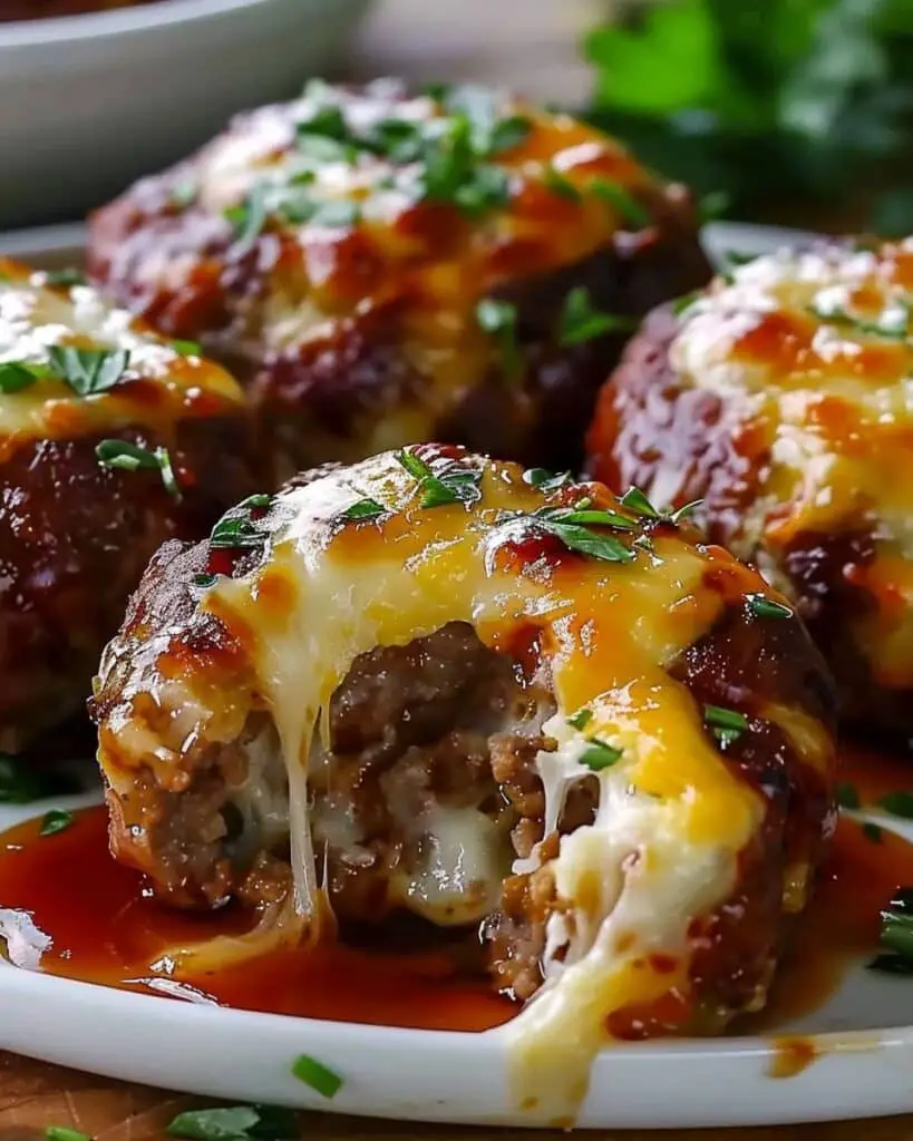 Cheesy Stuffed Meatloaf Bites
