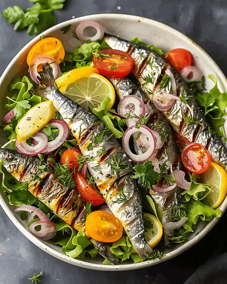 Sardines on Fresh Salad Bowls