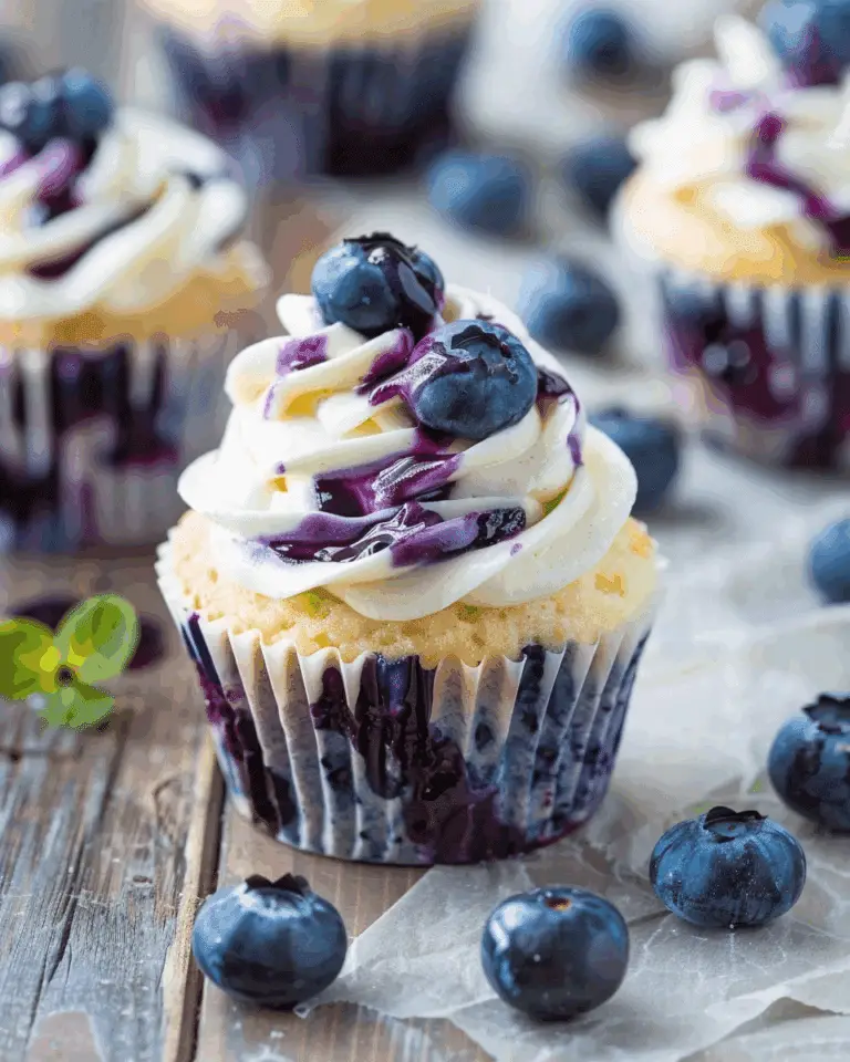 White Chocolate Blueberry Cheesecake Cupcakes