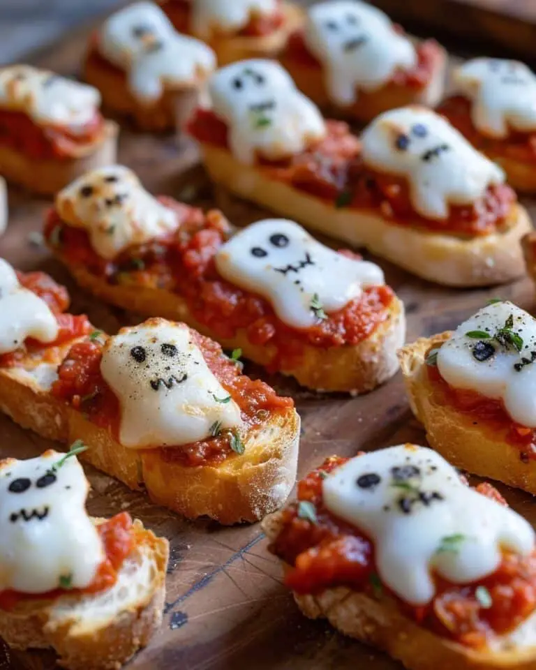 Caprese Crostini Ghosts