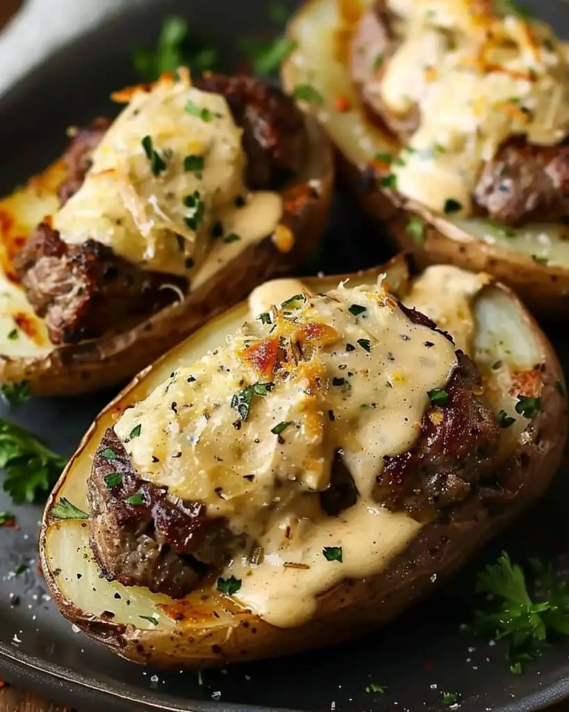 Steak-stuffed baked potatoes