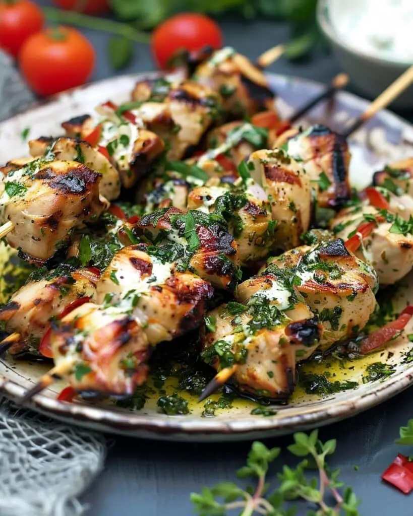 Green Goddess Chicken Skewers