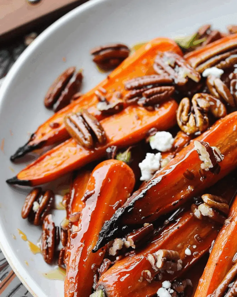 Roasted Carrots with Candied Pecans and Goat Cheese