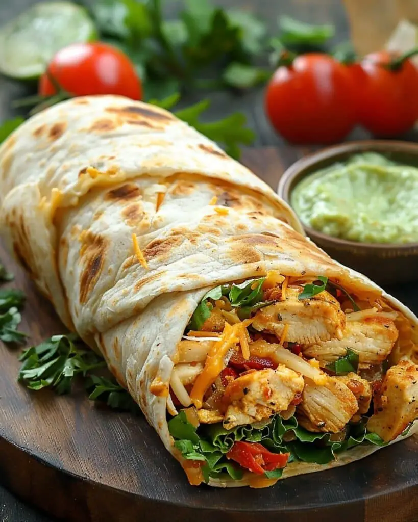Ooey-Gooey Cheesy Garlic Chicken Wraps