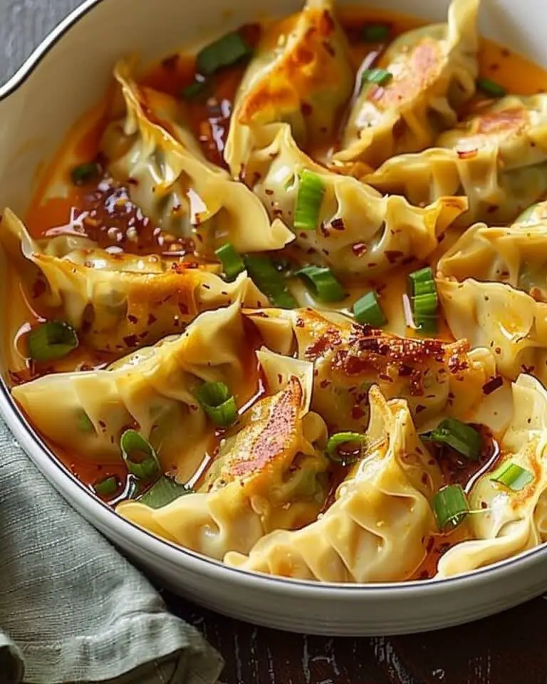 Easy Baked Potstickers with Thai Curry Sauce