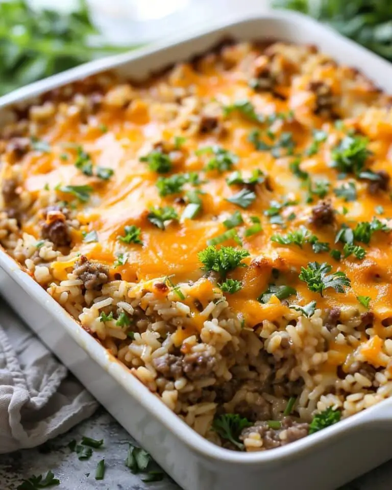 Cheesy Hamburger Rice Casserole