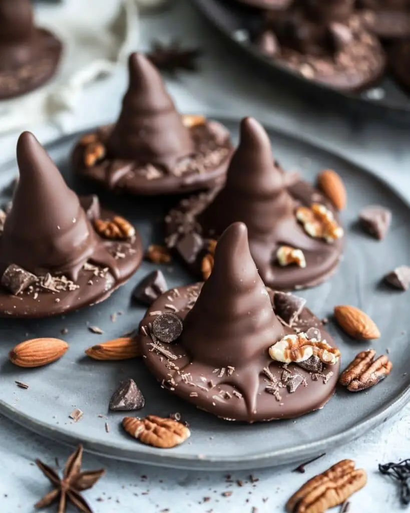 Fudge Stripe Witch Hat Cookies