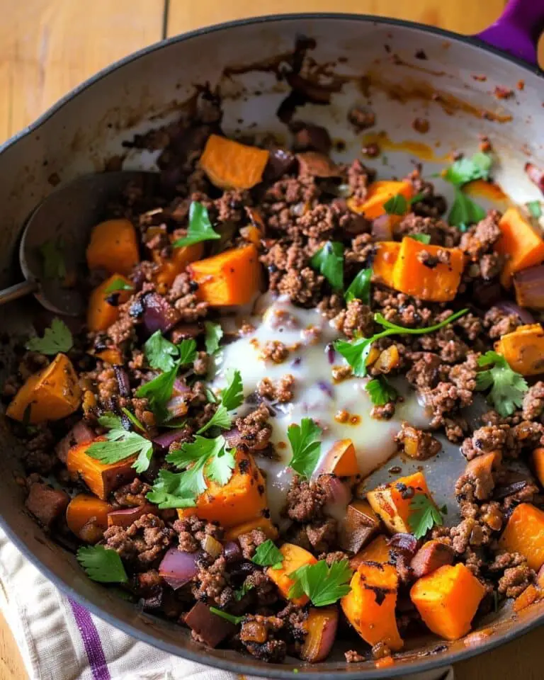 Ground Beef and Sweet Potato Hash