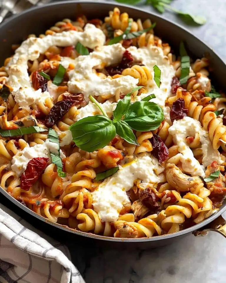 Whipped Ricotta One Pot Chicken Pasta – With Sun Dried Tomatoes