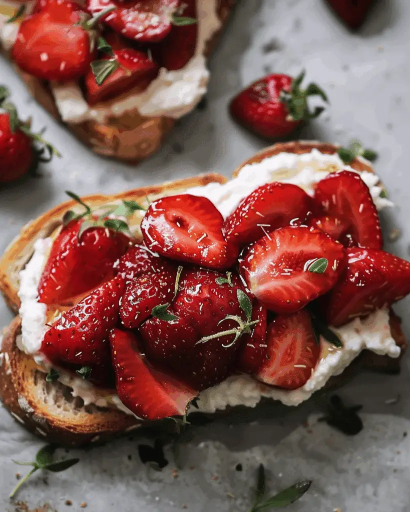 Roasted Strawberry Whipped Ricotta Toast