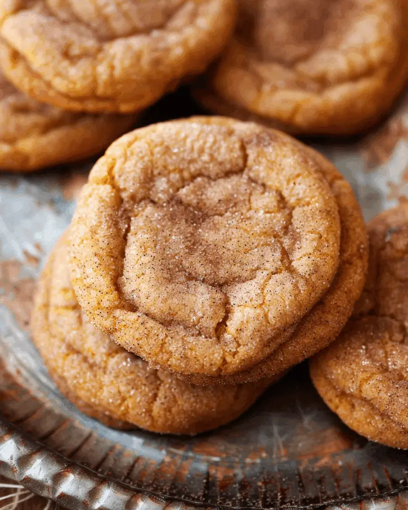 Chewy Pumpkin Snickerdoodle Cookies