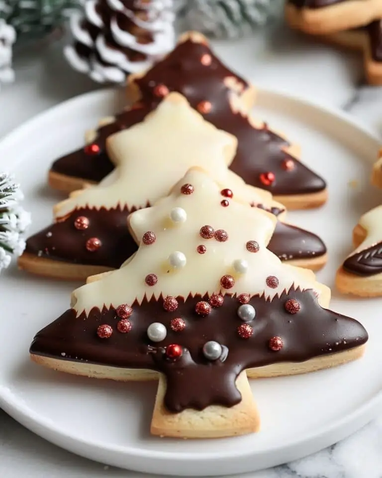 Chocolate Dipped Shortbread Trees