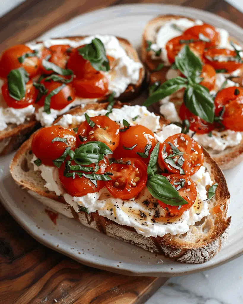 Ricotta Tomato Sourdough Toast Recipe