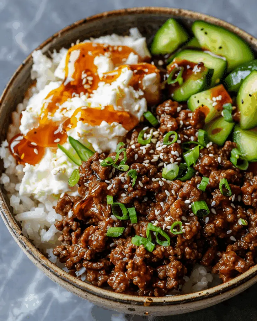 Ground Beef Hot Honey Bowl