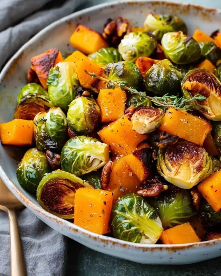 Maple Roasted Brussels Sprouts and Butternut Squash