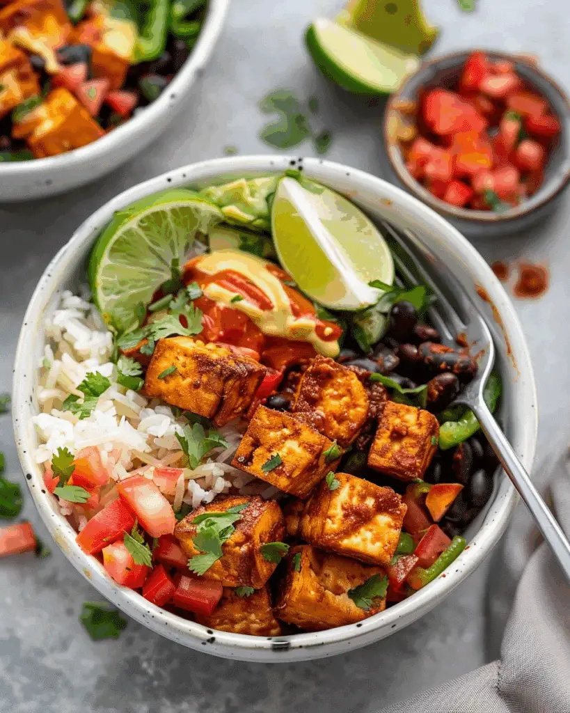 Baked Tofu Burrito Bowl
