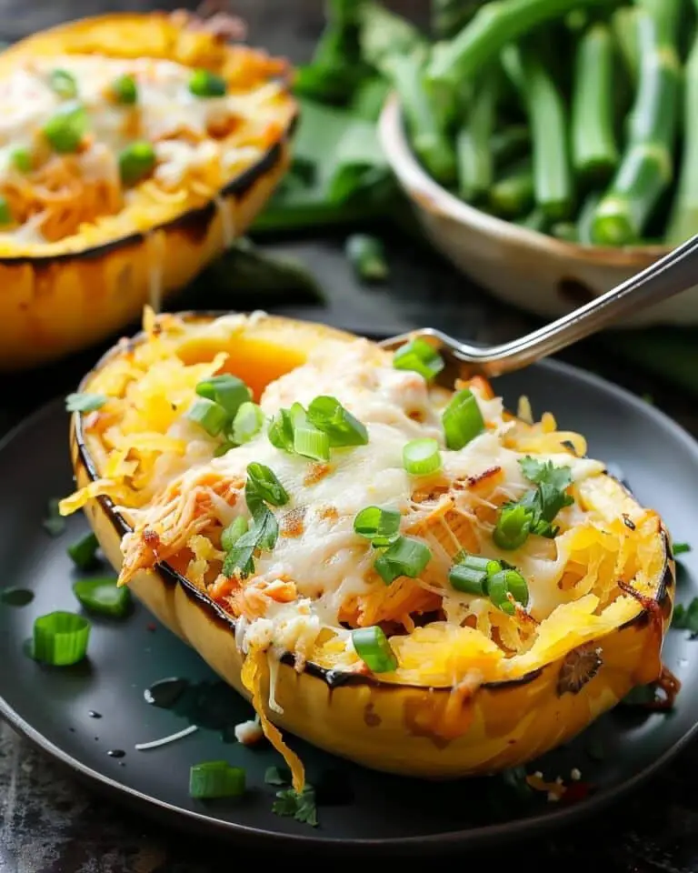 Cheesy Buffalo Chicken Spaghetti Squash Bowls