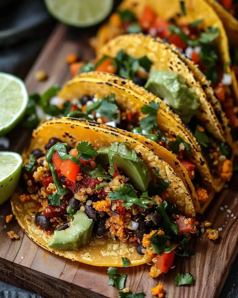 Quinoa & Roasted Veggie Tacos with Black Beans