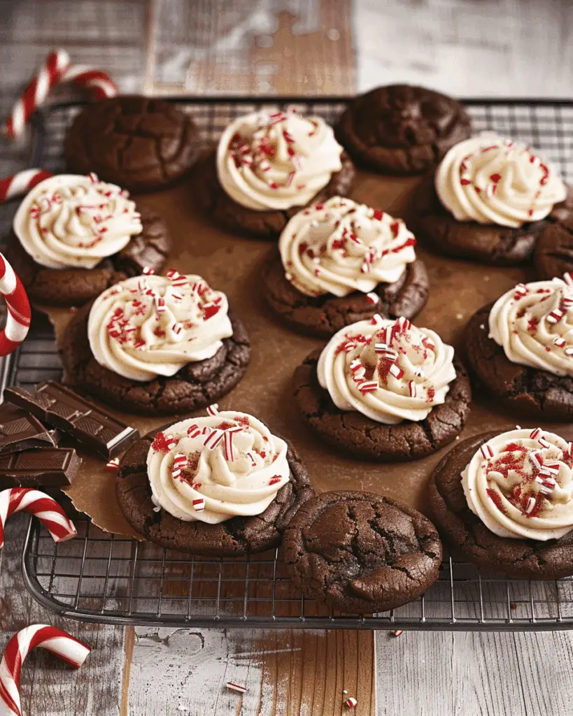Peppermint Frosted Chocolate Cookies
