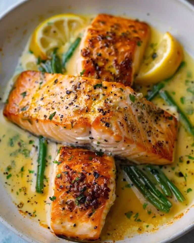Baked Salmon with Butter Garlic Sauce