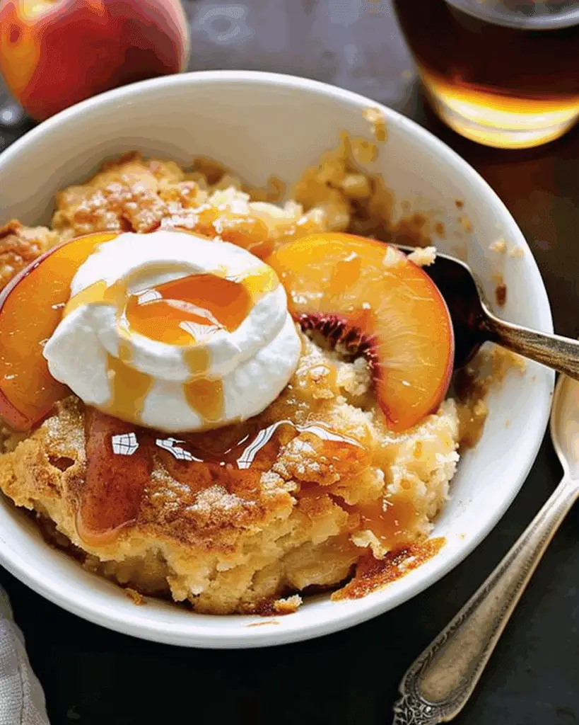 Old-Fashioned Peach Cobbler with Bourbon-Maple Glaze