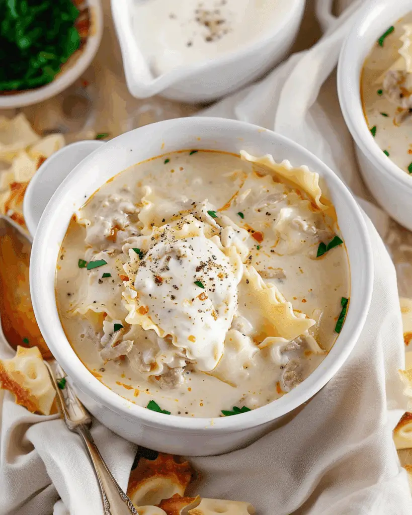 Alfredo Lasagna Soup
