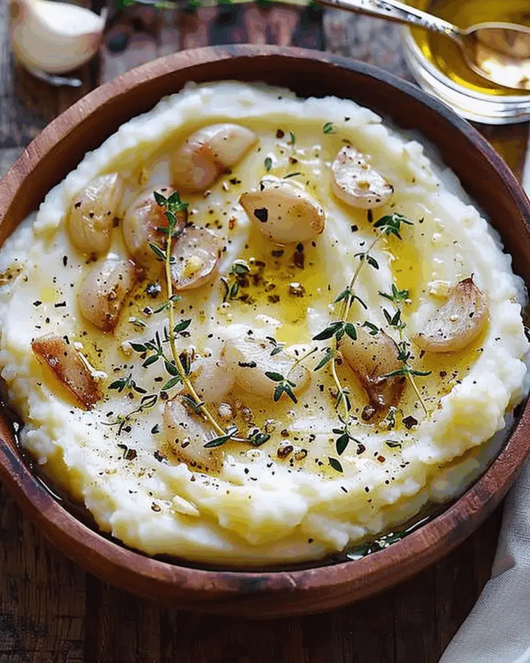 Mashed Potatoes with Parmesan, Roasted Garlic, and Fresh Thyme