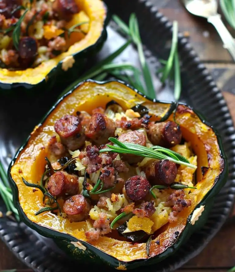 Sausage Stuffed Acorn Squash