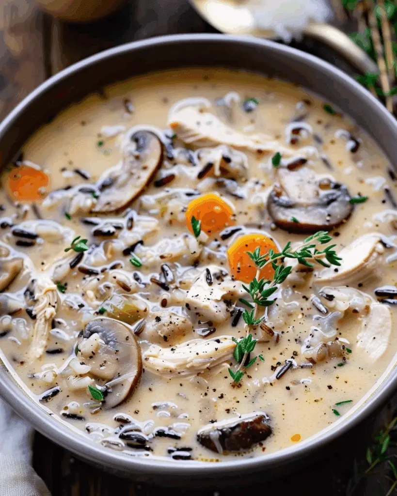Creamy Chicken and Wild Rice Mushroom Soup