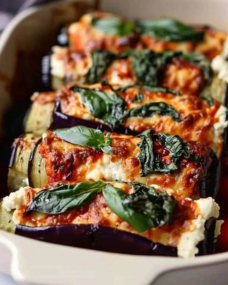 Eggplant Roll-Ups with Creamy Ricotta and Spinach