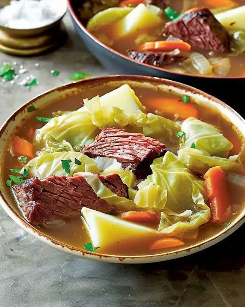Slow Cooker Corned Beef Stew with Cabbage & Potatoes