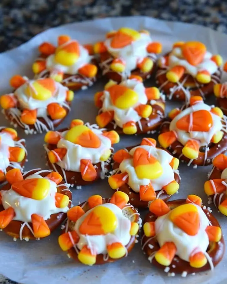 Candy Corn Pretzel Bites