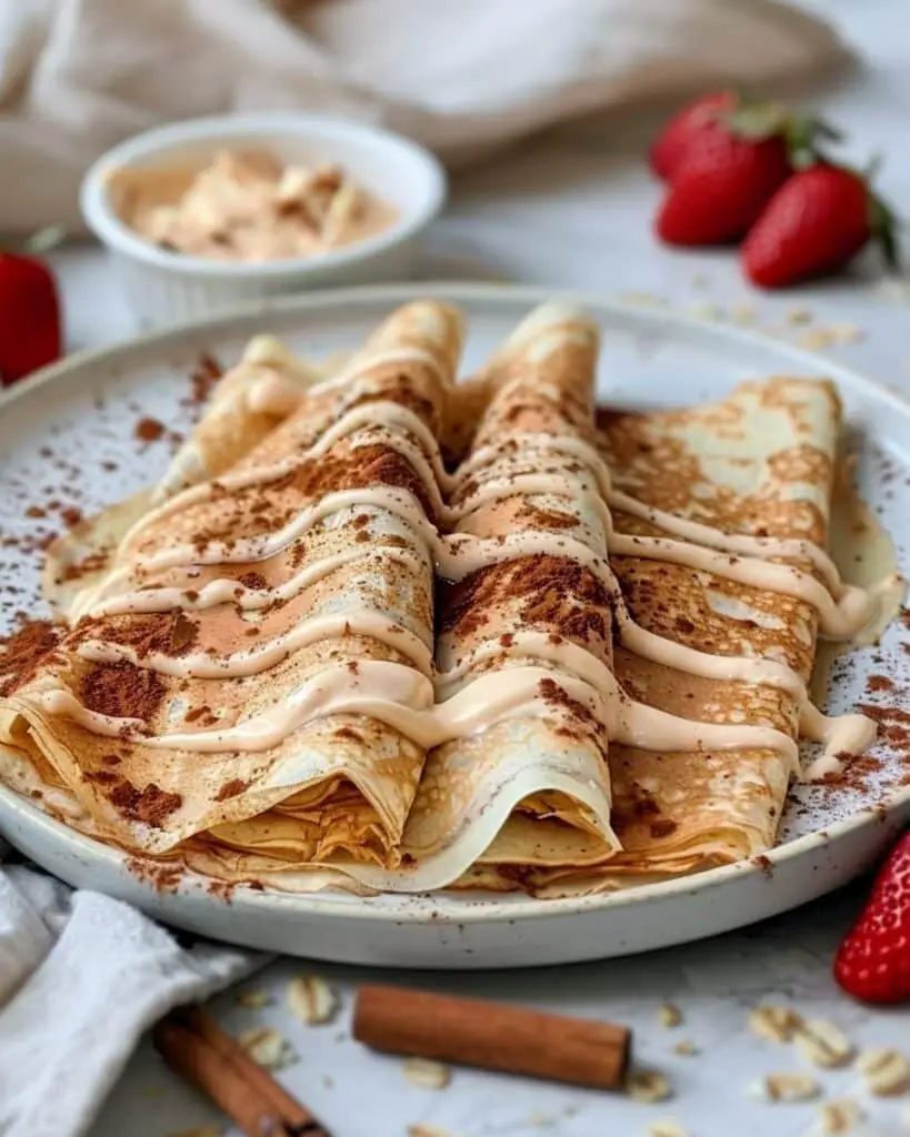 Cinnamon Roll Protein Crepes