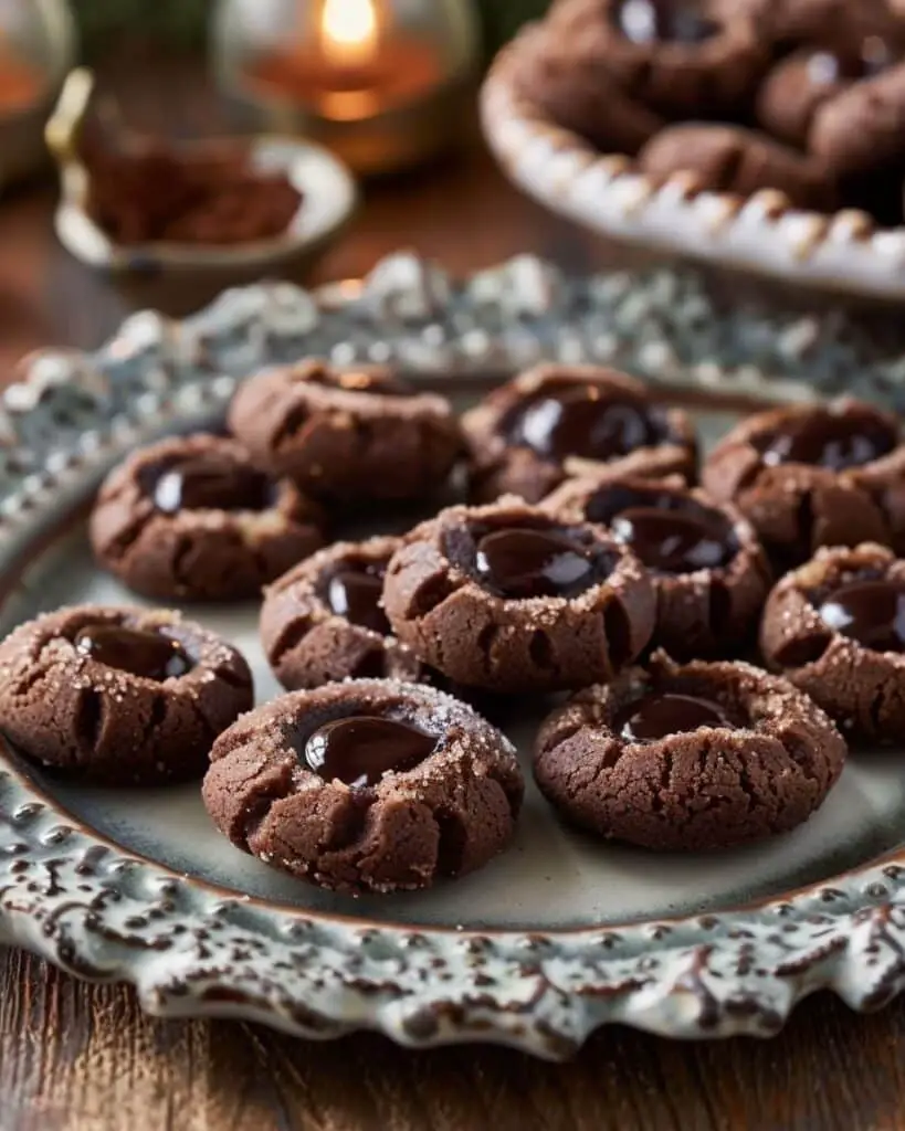 Chocolate Thumbprint Cookies