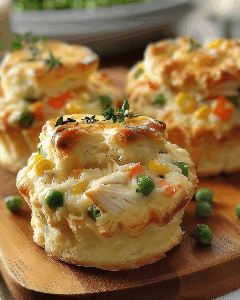 Easy Chicken Pot Pie Bites with Biscuits